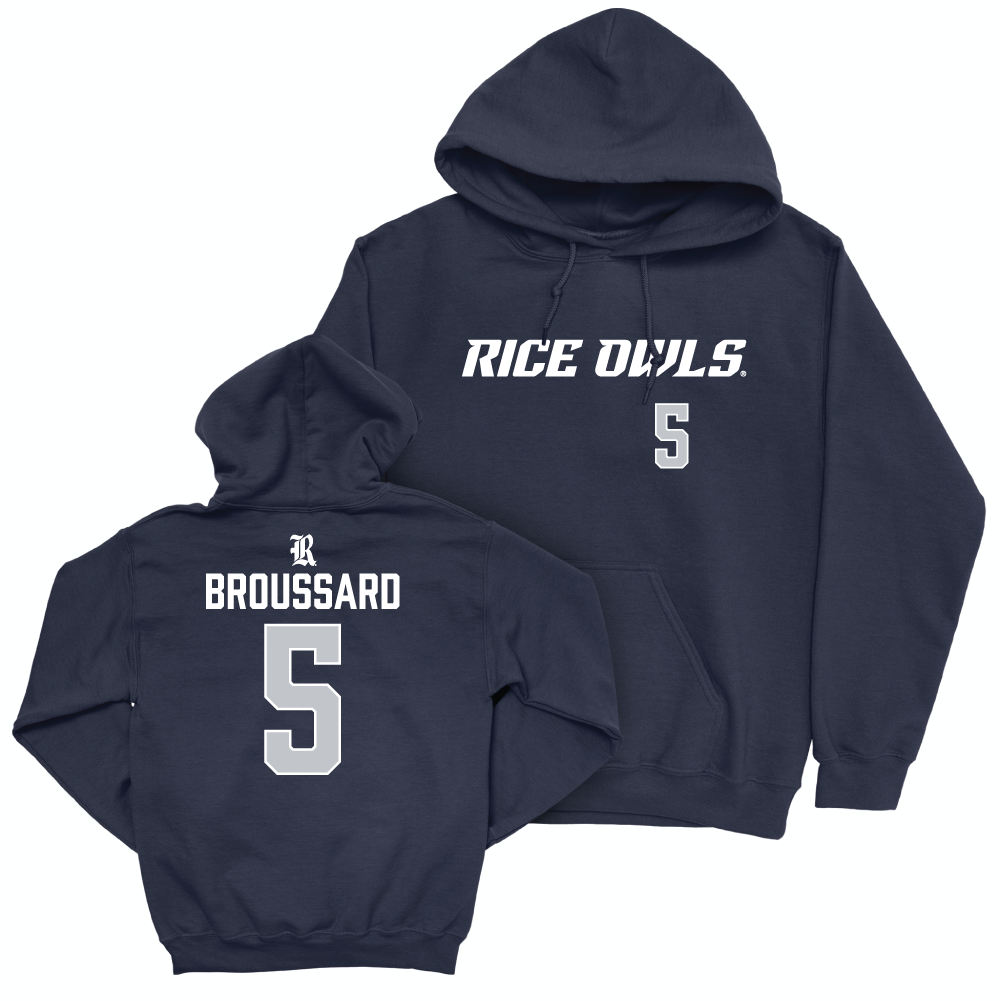 Rice Football Navy Sideline Hoodie - Ari Broussard Small