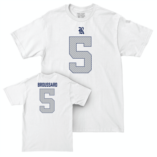 Rice Football White Blitz Comfort Colors Tee - Ari Broussard Small