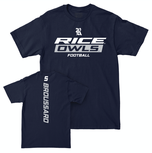 Rice Football Navy Rush Tee - Ari Broussard Small