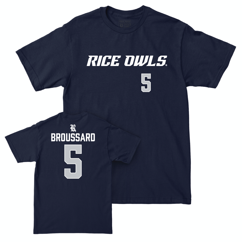 Rice Football Navy Sideline Tee - Ari Broussard Small