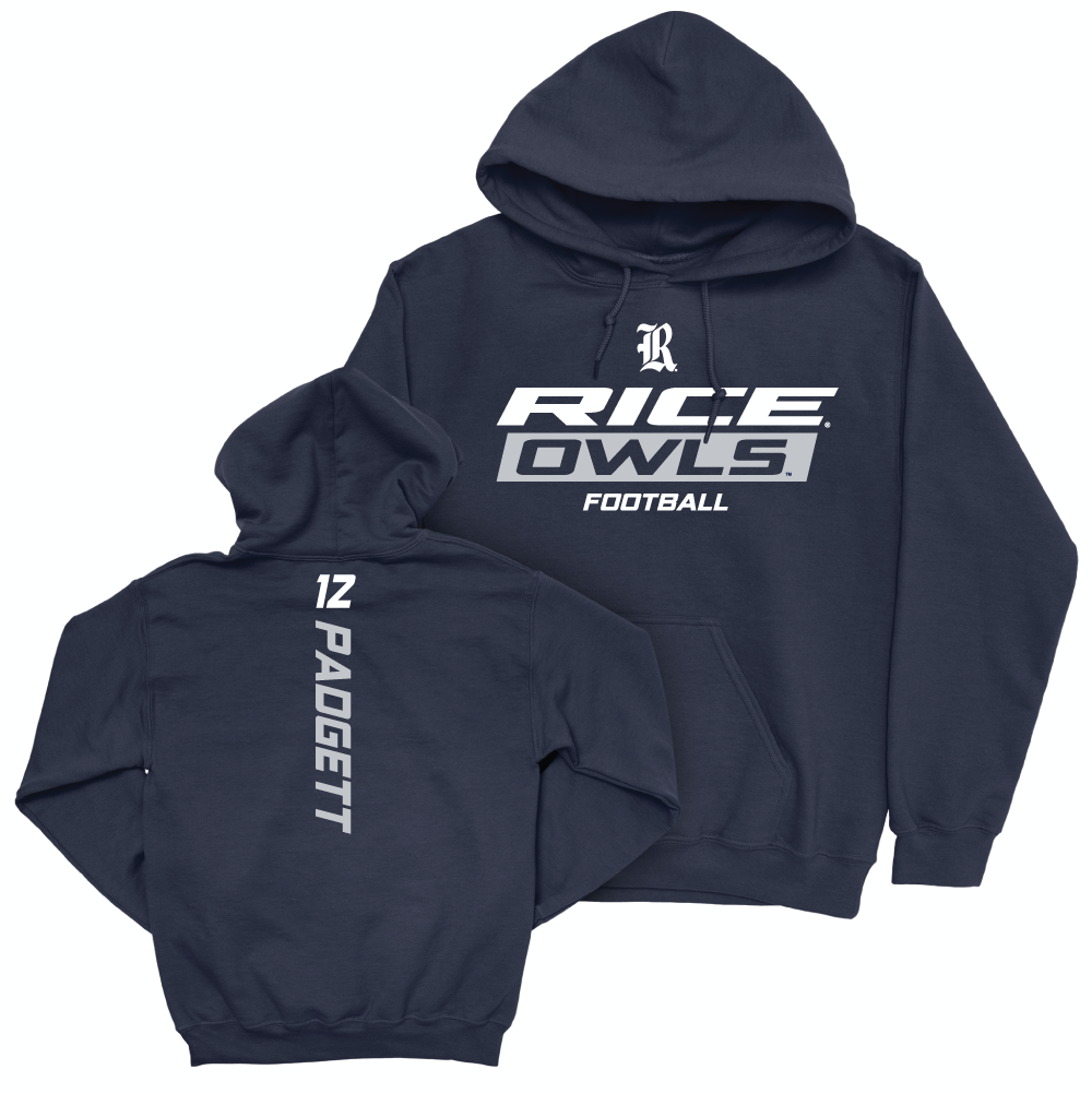 Rice Football Navy Rush Hoodie - AJ Padgett Small