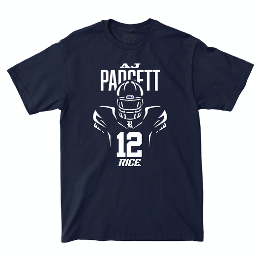 Rice Football Navy End Zone Tee - AJ Padgett Small