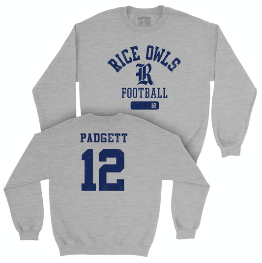 Rice Football Sport Grey Varsity Crew - AJ Padgett Small