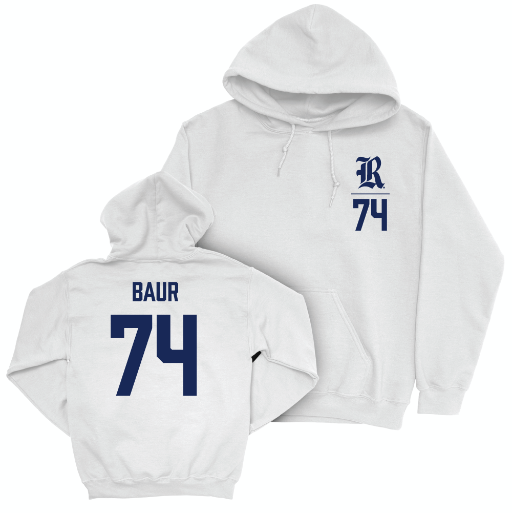 Rice Football White Logo Hoodie - Brad Baur Small