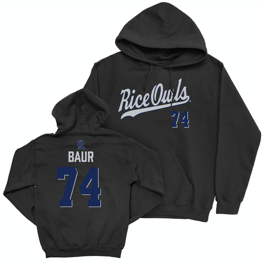 Rice Football Black Script Hoodie - Brad Baur Small