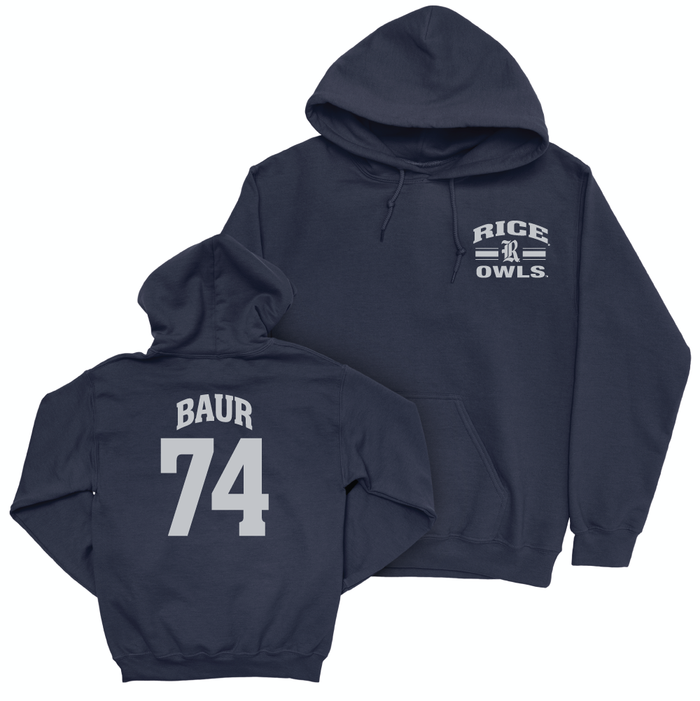 Rice Football Navy Victory Hoodie - Brad Baur Small