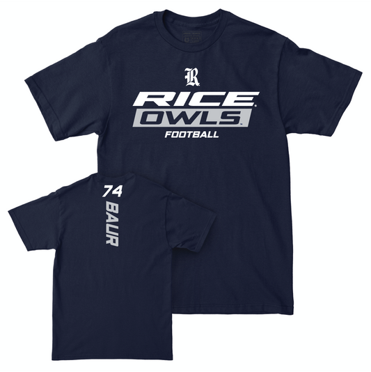 Rice Football Navy Rush Tee - Brad Baur Small