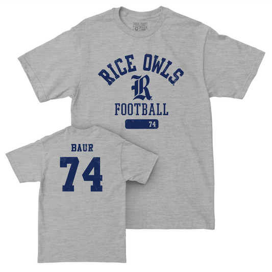 Rice Football Sport Grey Varsity Tee - Brad Baur Small