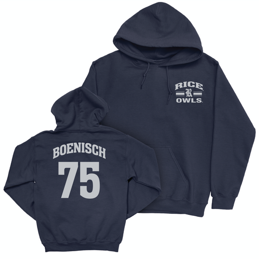 Rice Football Navy Victory Hoodie - Blake Boenisch Small