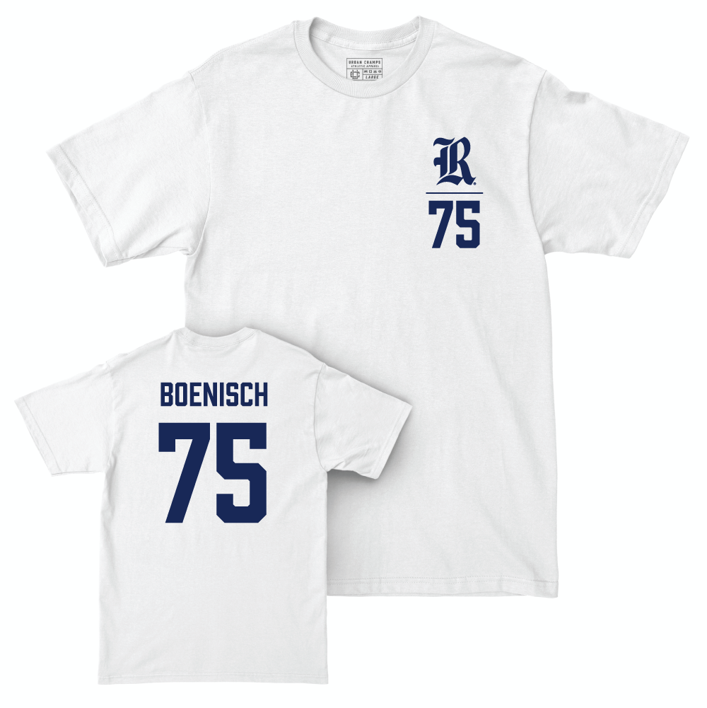 Rice Football White Logo Comfort Colors Tee - Blake Boenisch Small