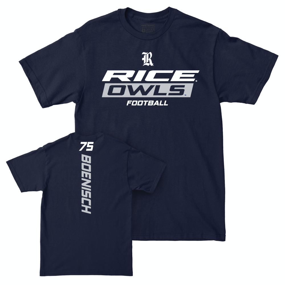 Rice Football Navy Rush Tee - Blake Boenisch Small