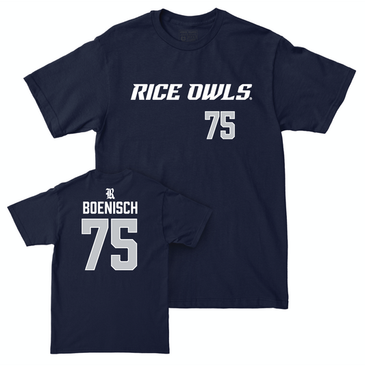 Rice Football Navy Sideline Tee - Blake Boenisch Small