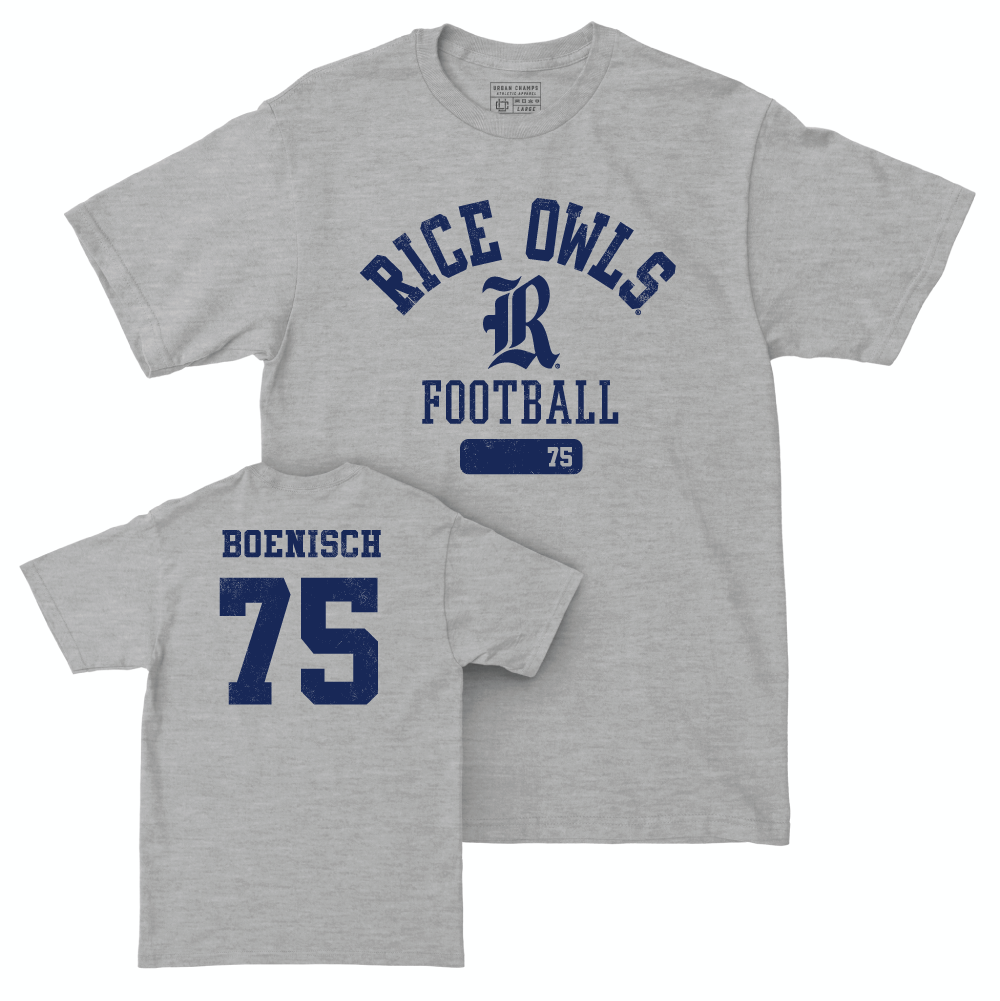 Rice Football Sport Grey Varsity Tee - Blake Boenisch Small