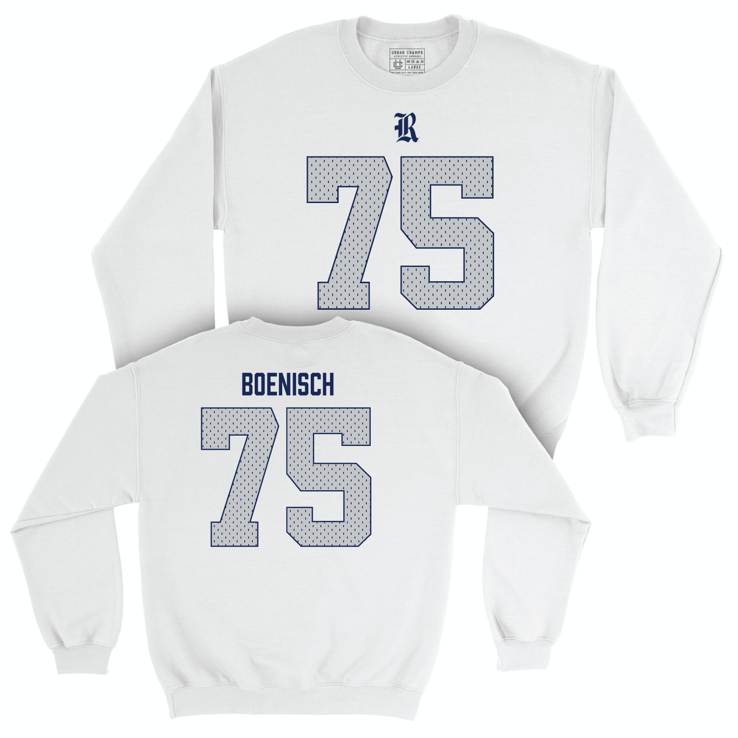 Rice Football White Blitz Crew - Blake Boenisch Small