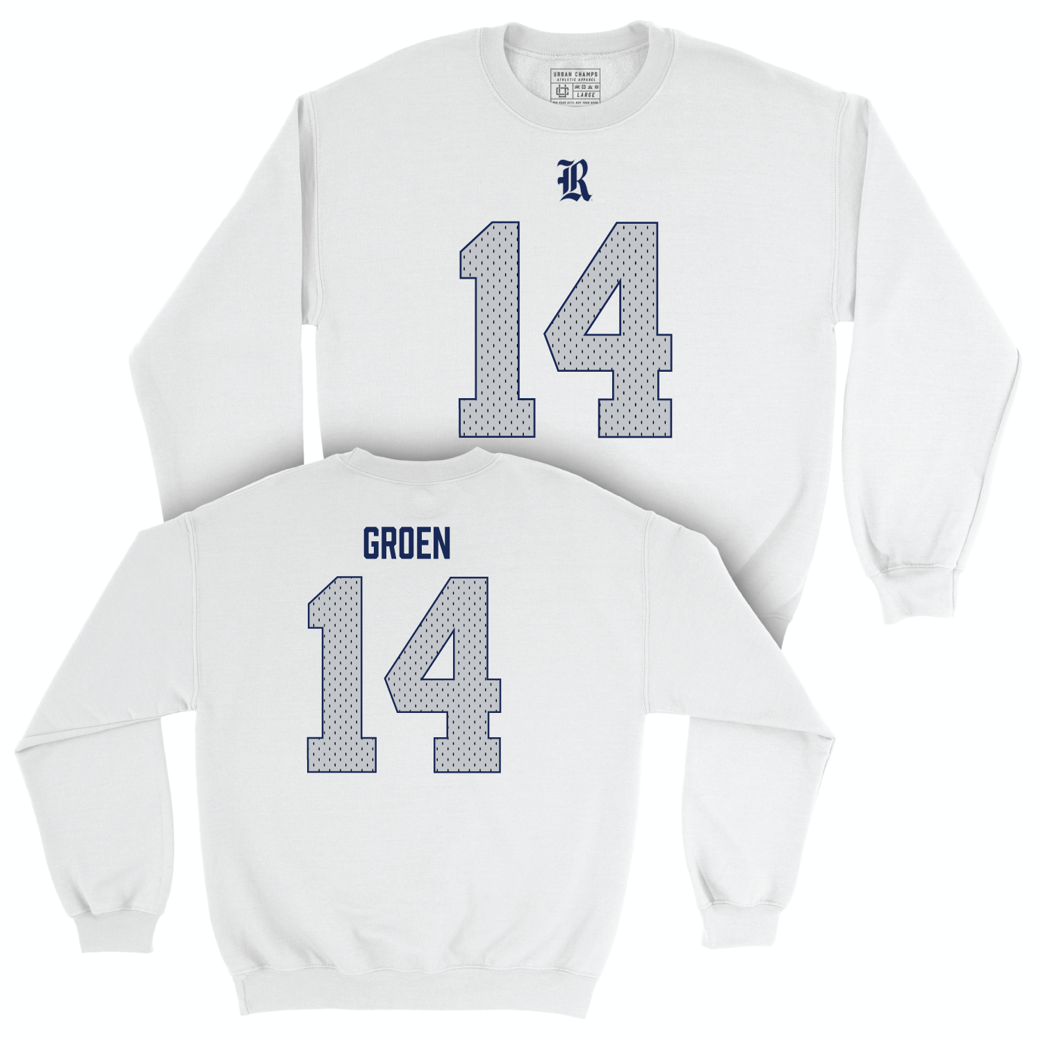 Rice Football White Blitz Crew - Boden Groen Small