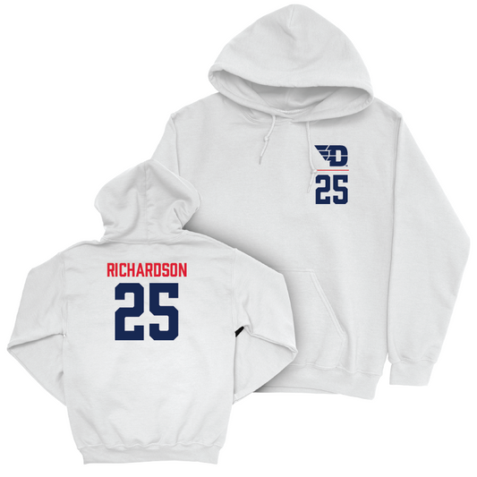 Dayton Football White Logo Hoodie - Reece Richardson