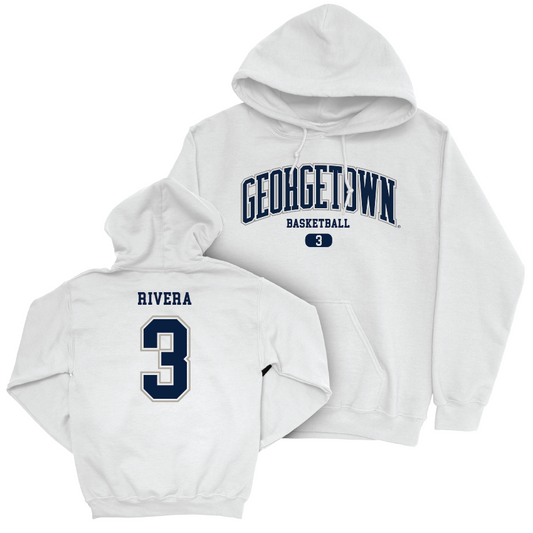 Georgetown Women's Basketball White Arch Hoodie  - Victoria Rivera