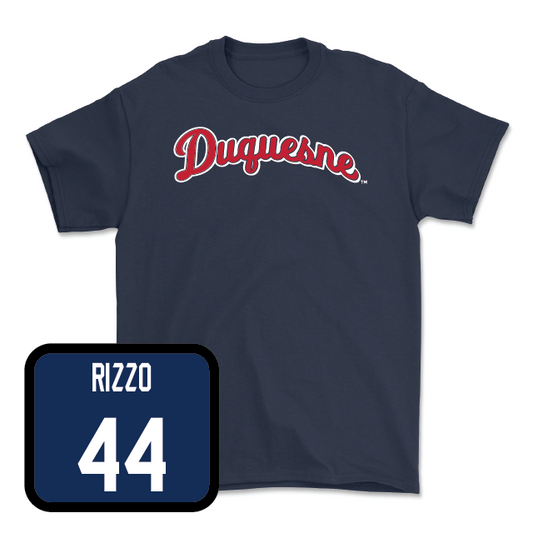 Duquesne Football Navy Script Tee - Gianni Rizzo