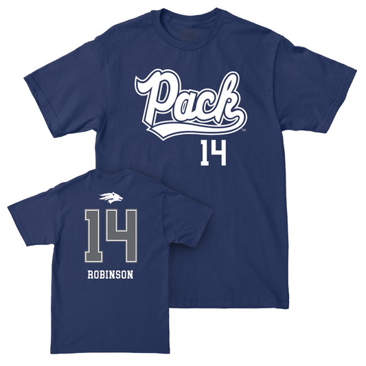 Nevada Football Navy Script Tee  - Gerick Robinson