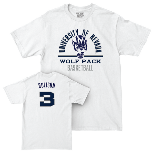 Nevada Men's Basketball White Classic Comfort Colors Tee  - Tyler Rolison