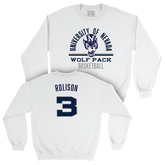 Nevada Men's Basketball White Classic Crew  - Tyler Rolison