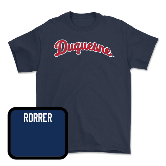 Duquesne Track & Field Navy Script Tee - Anna Rorrer