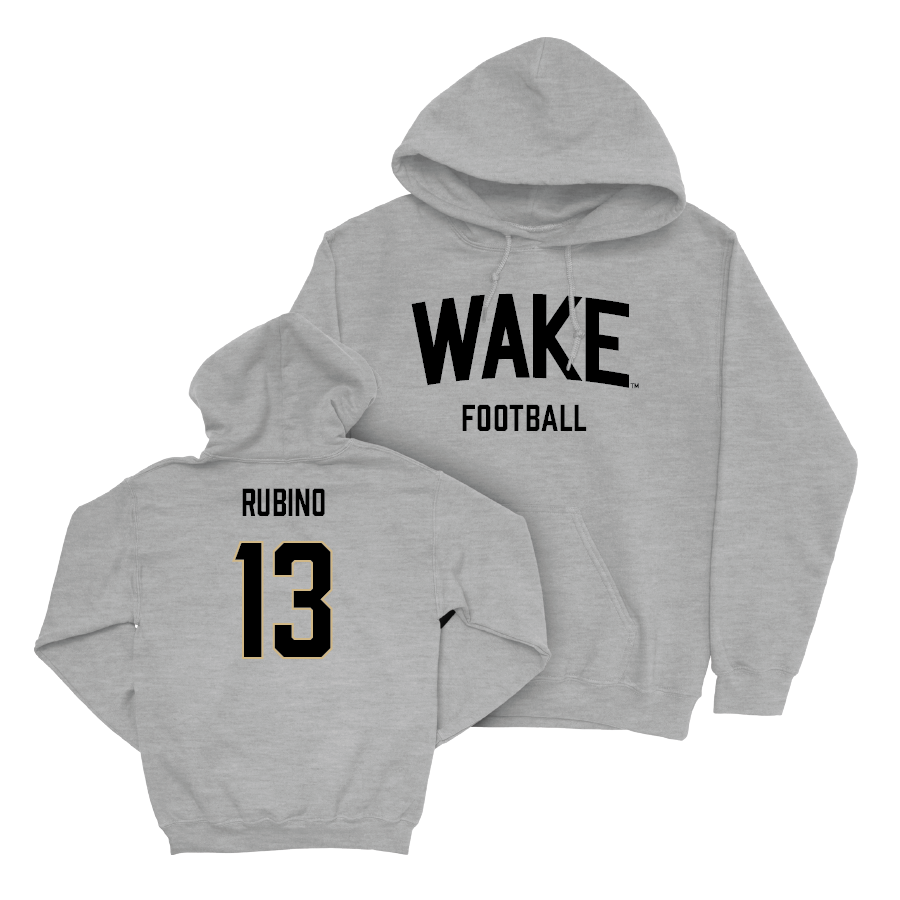 Wake Forest Football Sport Grey Wordmark Hoodie  - Nick Rubino