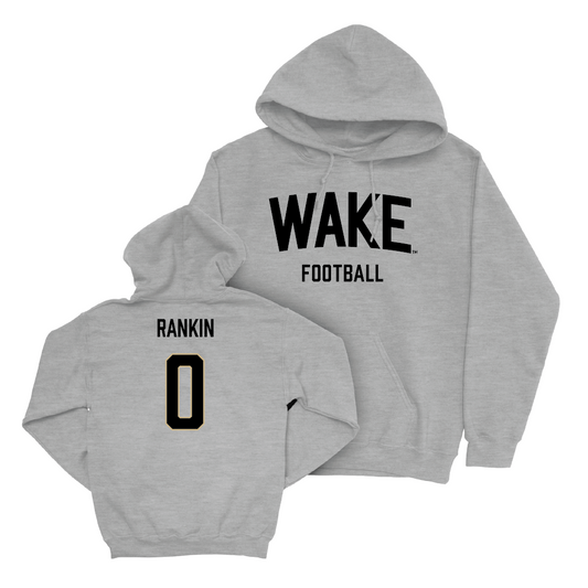 Wake Forest Football Sport Grey Wordmark Hoodie - Demarcus Rankin