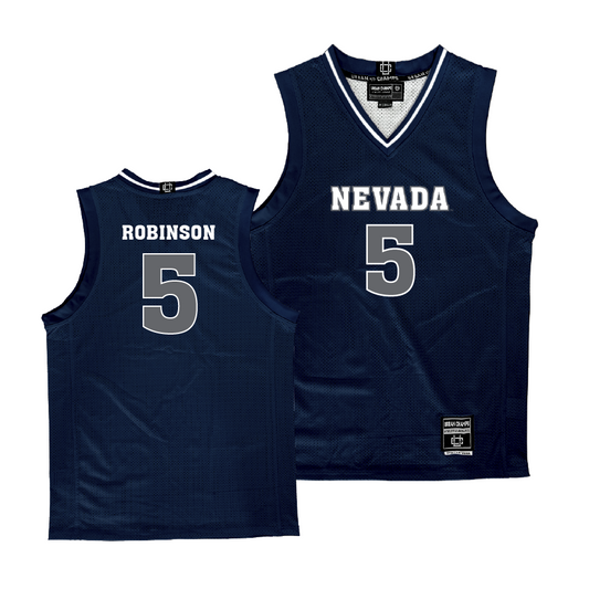 Nevada Men's Basketball Navy Jersey - Amire Robinson | #5