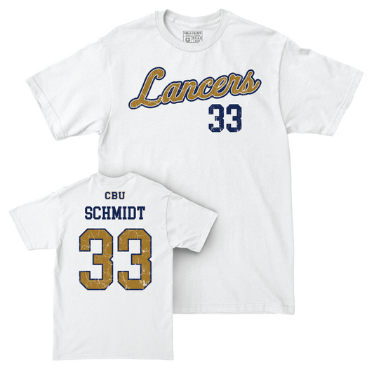 CBU Women's Basketball White Script Comfort Colors Tee - Grace Schmidt