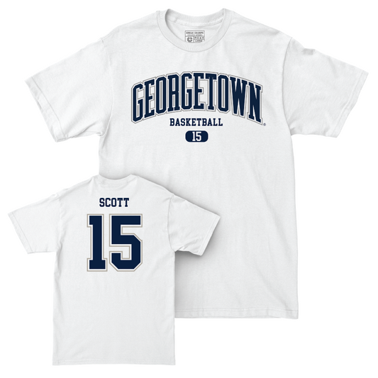 Georgetown Women's Basketball White Arch Comfort Colors Tee  - Brianna Scott