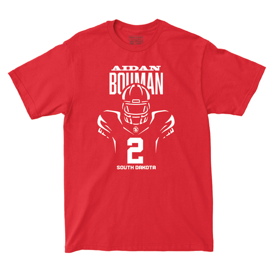 South Dakota Football Red End Zone Tee - Aidan Bouman Small