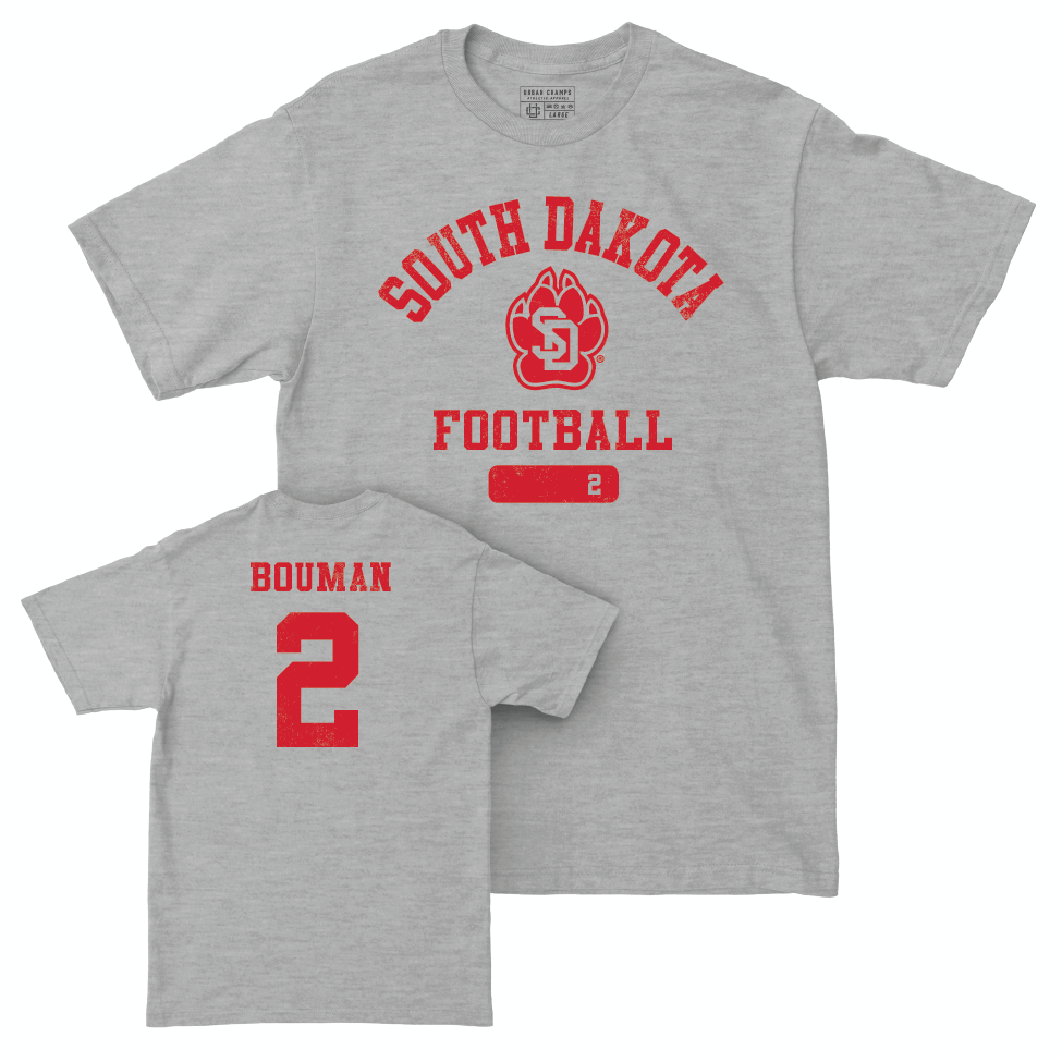 South Dakota Football Sport Grey Varsity Tee - Aidan Bouman Small