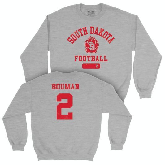 South Dakota Football Sport Grey Varsity Crew - Aidan Bouman Small