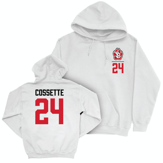 South Dakota Women's Basketball White Logo Hoodie - Ava Cossette Small