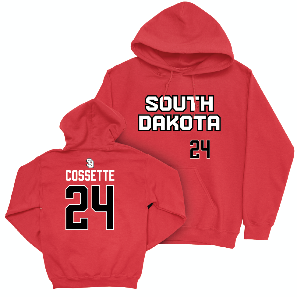 South Dakota Women's Basketball Red Sideline Hoodie - Ava Cossette Small