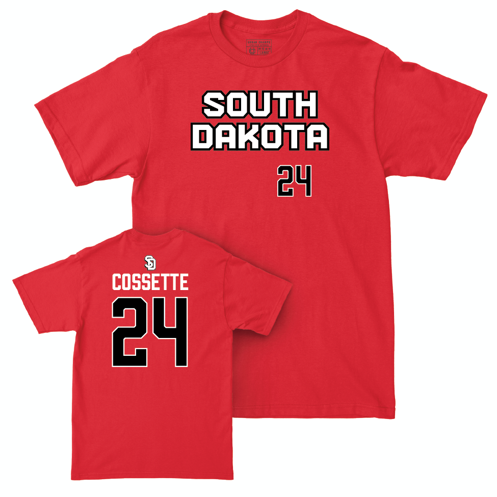 South Dakota Women's Basketball Red Sideline Tee - Ava Cossette Small