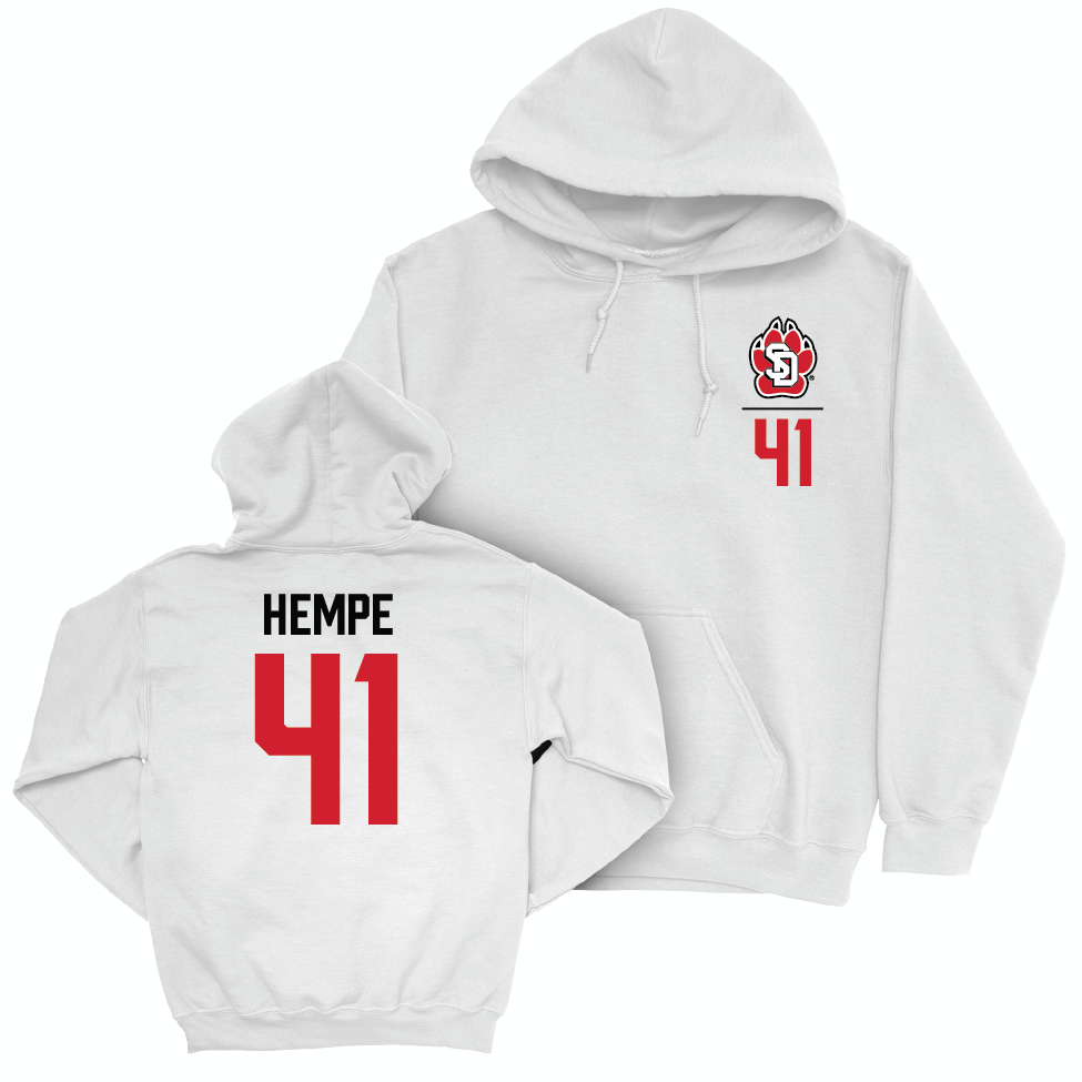 South Dakota Women's Basketball White Logo Hoodie - Alexi Hempe Small