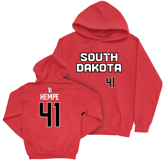 South Dakota Women's Basketball Red Sideline Hoodie - Alexi Hempe Small