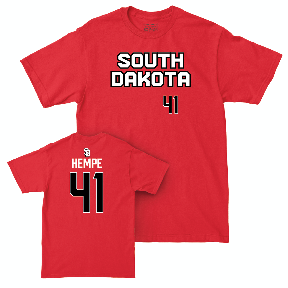 South Dakota Women's Basketball Red Sideline Tee - Alexi Hempe Small