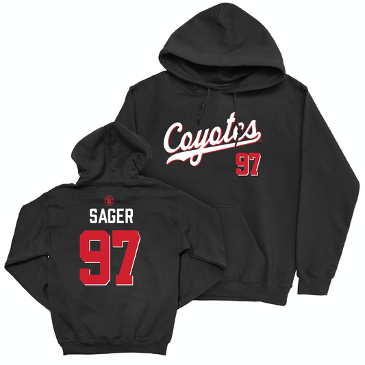 South Dakota Football Black Script Hoodie - AuVon Sager Youth Small