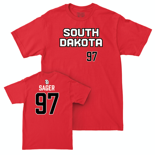 South Dakota Football Red Sideline Tee - AuVon Sager Small