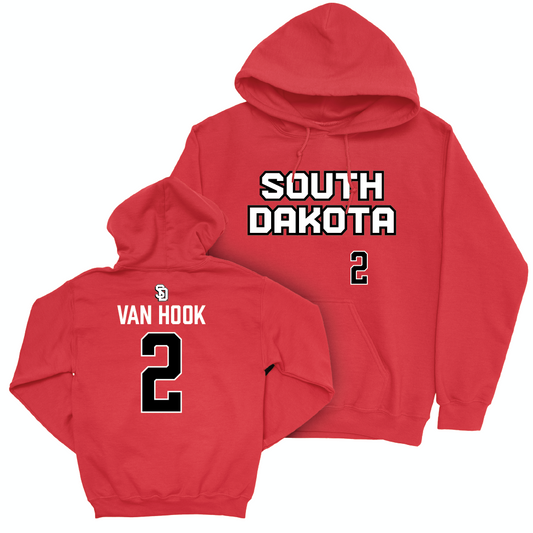 South Dakota Women's Volleyball Red Sideline Hoodie - Avery Van Hook Small