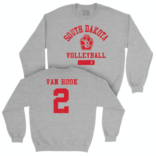 South Dakota Women's Volleyball Sport Grey Varsity Crew - Avery Van Hook Small