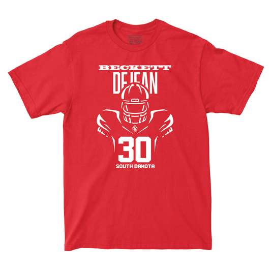 South Dakota Football Red End Zone Tee - Beckett DeJean Small