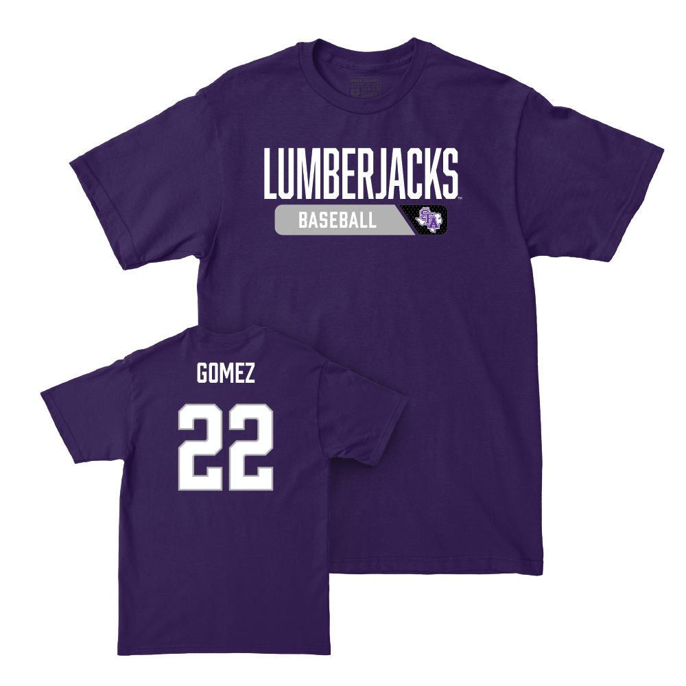 SFA Baseball Purple Staple Tee - Alexander Gomez Youth Small