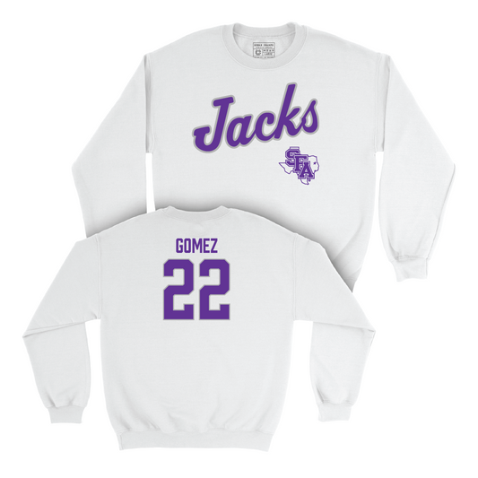 SFA Baseball White Script Crew - Alexander Gomez Youth Small