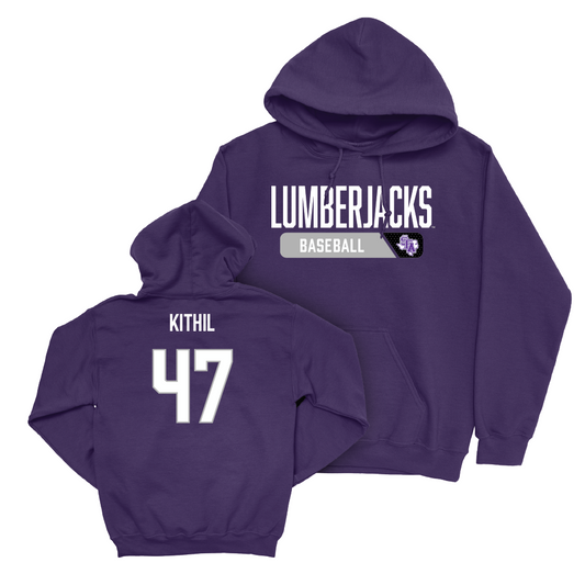 SFA Baseball Purple Staple Hoodie - Andrew Kithil Youth Small