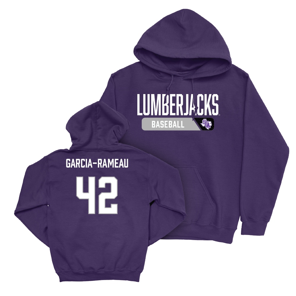 SFA Baseball Purple Staple Hoodie - Caleb Garcia-Rameau Youth Small