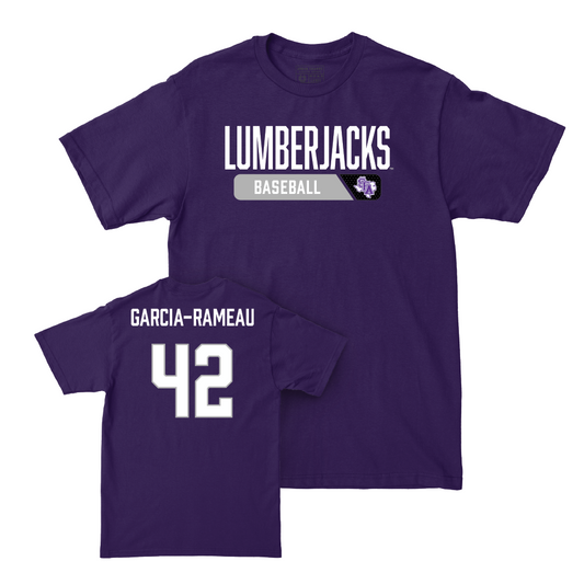 SFA Baseball Purple Staple Tee - Caleb Garcia-Rameau Youth Small